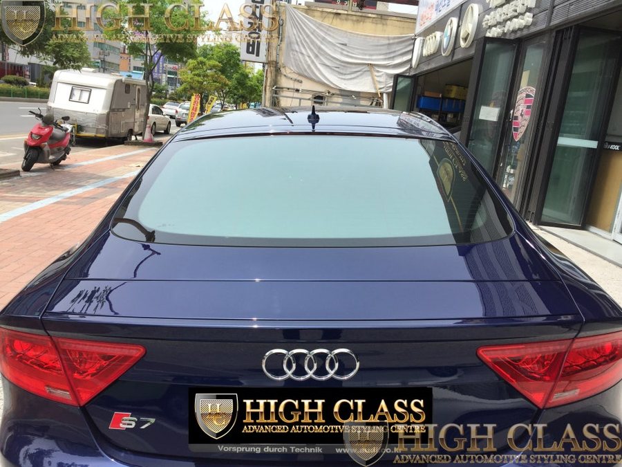 창원 썬팅 전문점에서 아우디 S7 열차단 확실한 브이쿨로 재시공