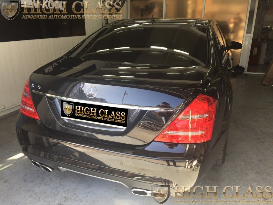 창원 전체랩핑 벤츠 S55 AMG 블랙에서 유광 화이트로 컬러 변경