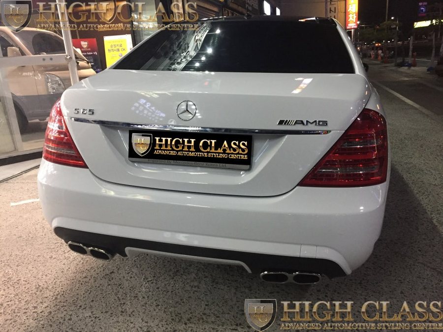 창원 전체랩핑 벤츠 S55 AMG 블랙에서 유광 화이트로 컬러 변경