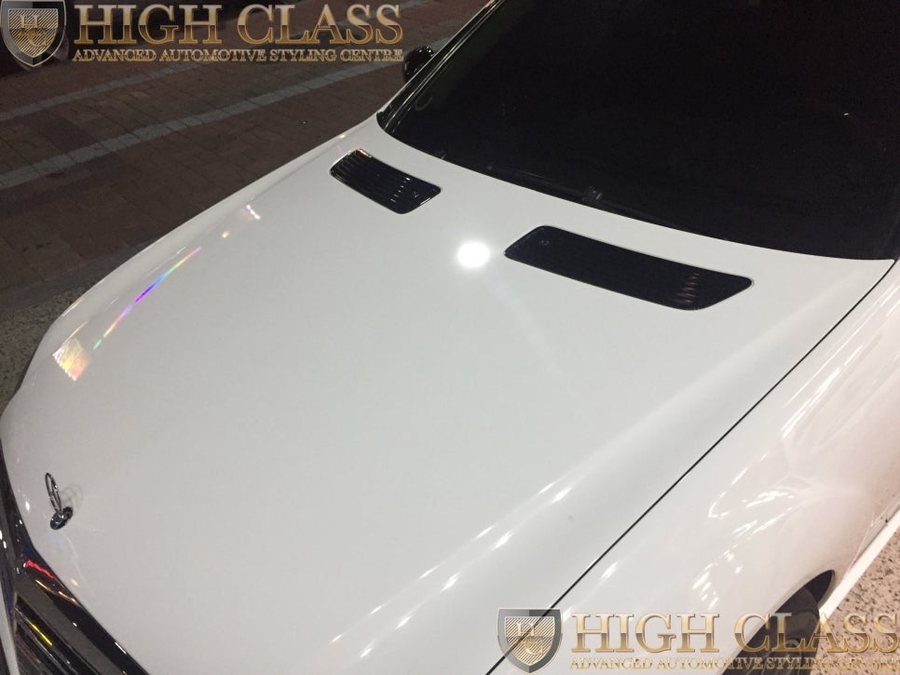 창원 전체랩핑 벤츠 S55 AMG 블랙에서 유광 화이트로 컬러 변경