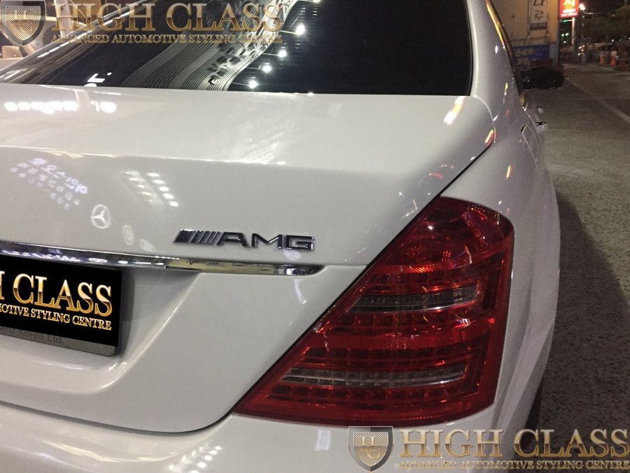 창원 전체랩핑 벤츠 S55 AMG 블랙에서 유광 화이트로 컬러 변경