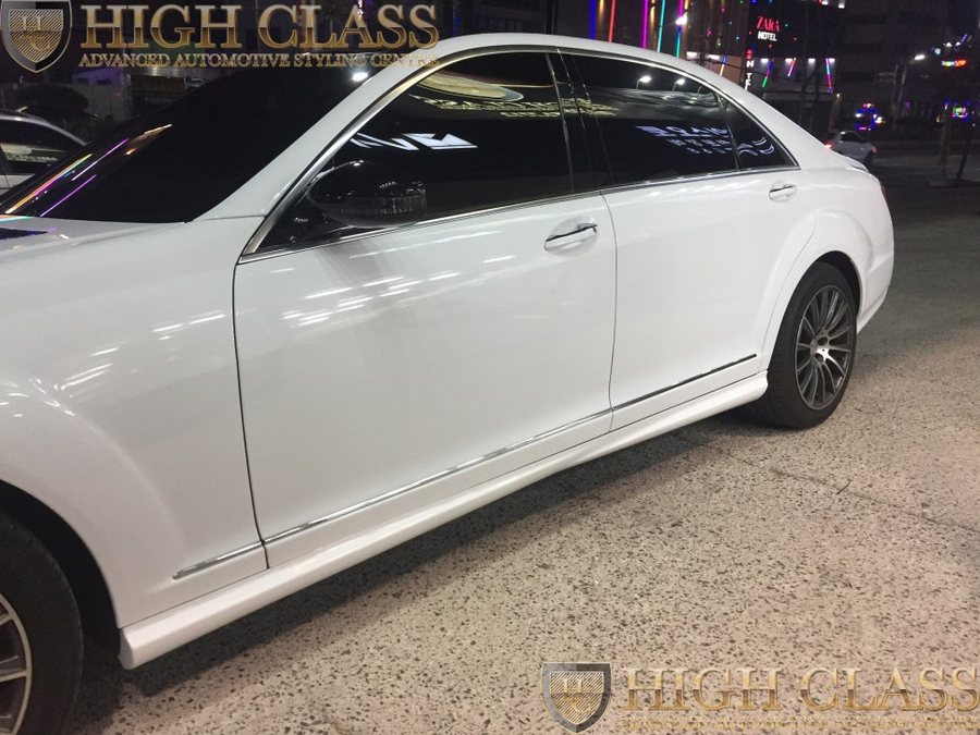 창원 전체랩핑 벤츠 S55 AMG 블랙에서 유광 화이트로 컬러 변경