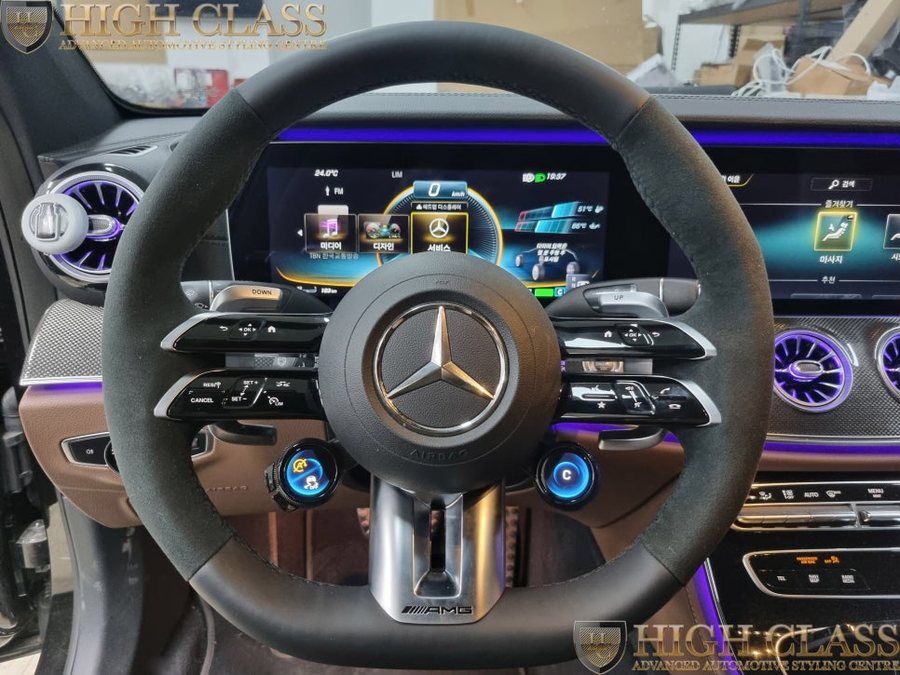 벤츠 E클래스 E53 AMG 잠자리핸들 순정 핸들열선 구축방법