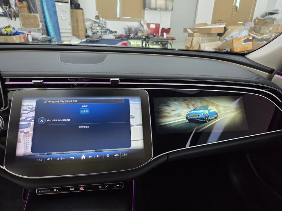 W214 E클래스 슈퍼스크린 옵션 대체 조수석 안드로이드 모니터