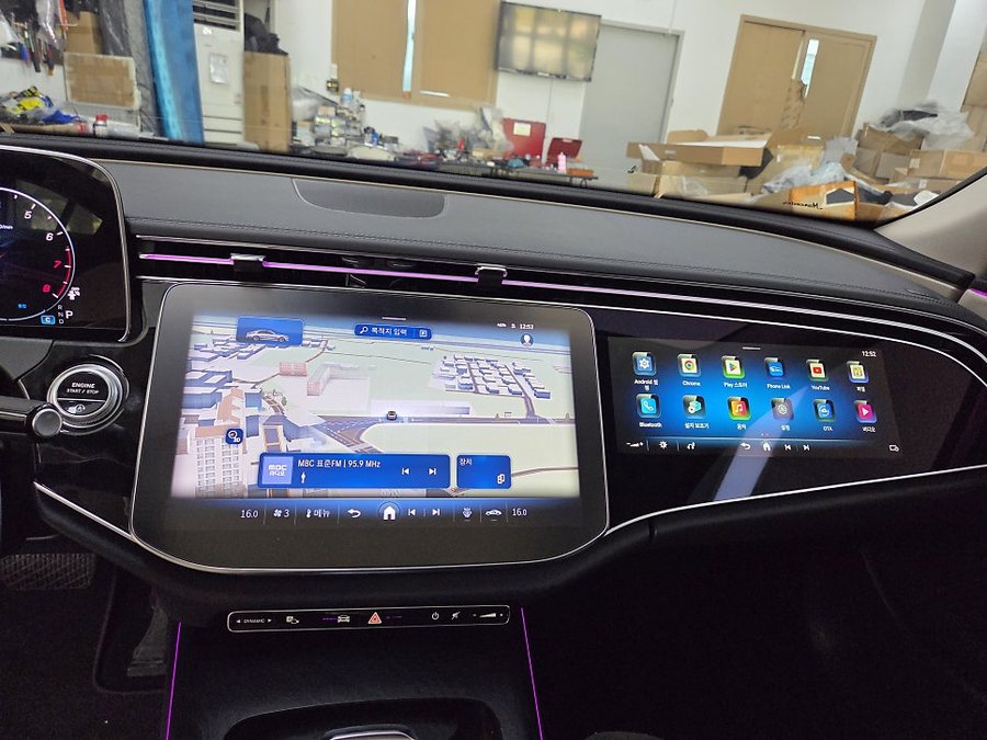 W214 E클래스 슈퍼스크린 옵션 대체 조수석 안드로이드 모니터
