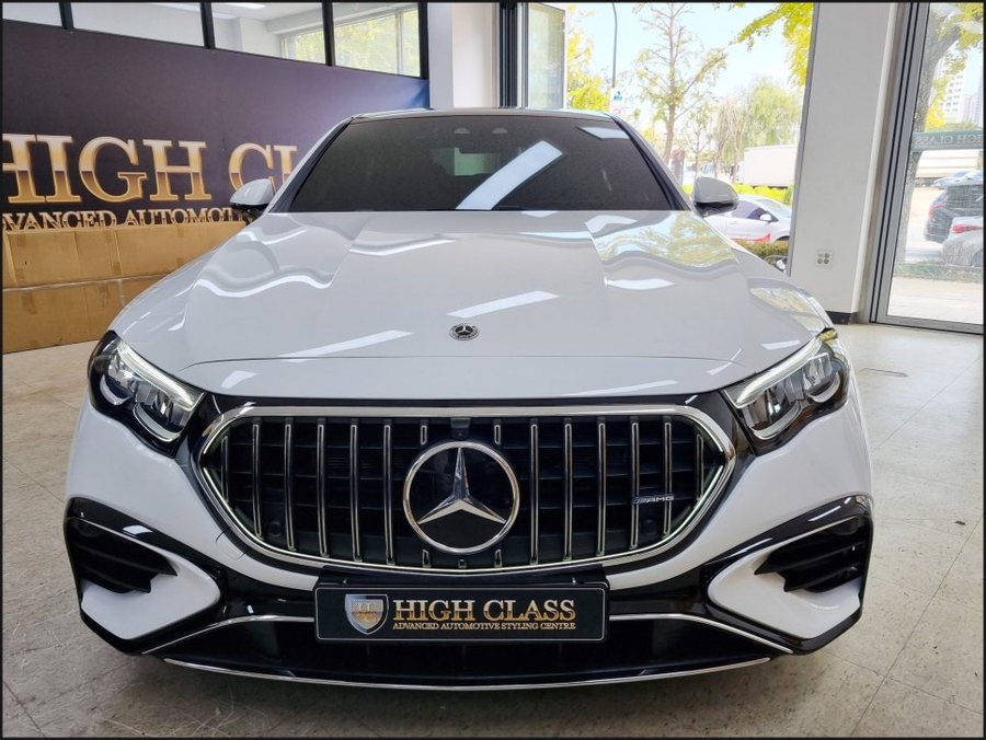 벤츠E클래스 W214 E200 → E53AMG 컨버전 | 순정 발광세로그릴로 신형 AMG 범퍼 완성